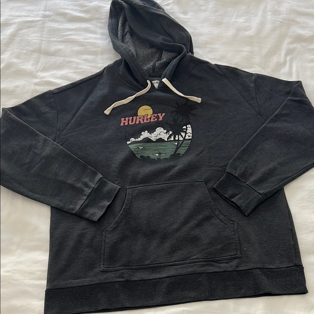 Hurley Charcoal Gray Graphic Pullover Hoodie
